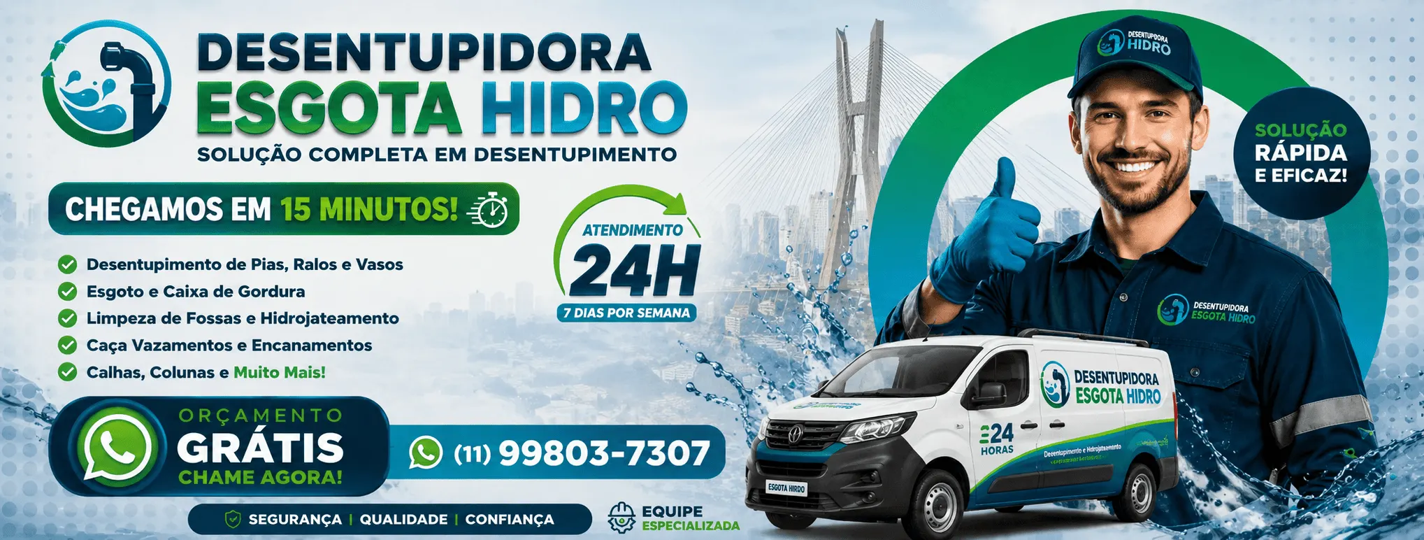 Banner da Desentupidora Esgota Hidro